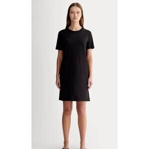 Everlane Womens  XXS Weekend Tee Shirt Dress Black Short Sleeve Pocket Cotton